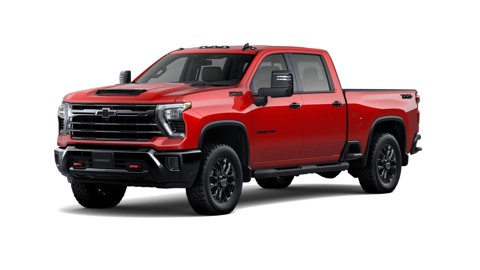 2026 Chevrolet Silverado 2500 HD LT in Red Hot — front three-quarter view
