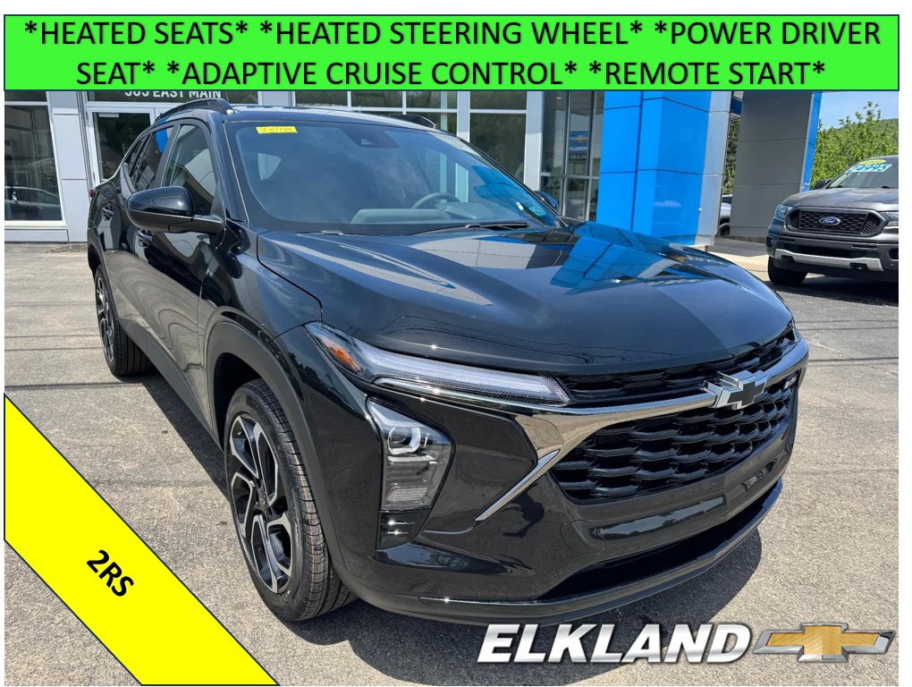 2026 Chevrolet Trax 2RS in Mosaic Black Metallic — front three-quarter view