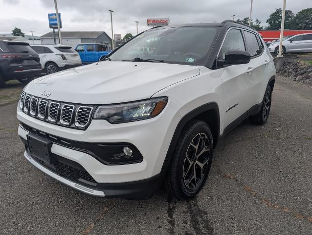 2025 Jeep Compass Limited in White — front three-quarter view