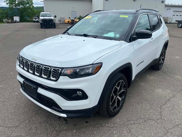2025 Jeep Compass Limited in White — front three-quarter view