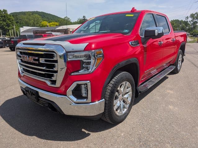 2019 GMC Sierra 1500 SLT in Cardinal Red — front three-quarter view